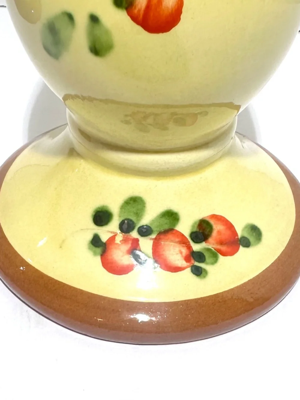 Vintage Pizzato Italian Ceramic Candlestick Holders Pair Hand Painted Floral